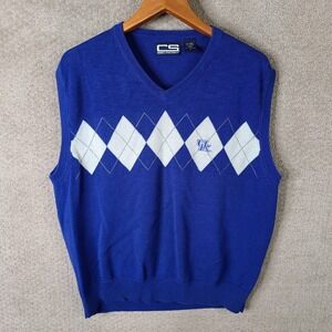 CS Club Sport Blue Argyle V-Neck Sweater Vest